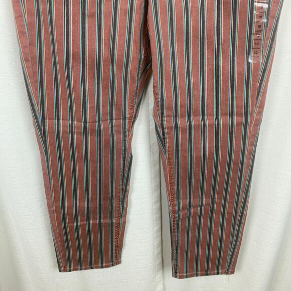 American Eagle Brick Red Stripe Mom Jeans Sz.10R NWT - Picture 6 of 14